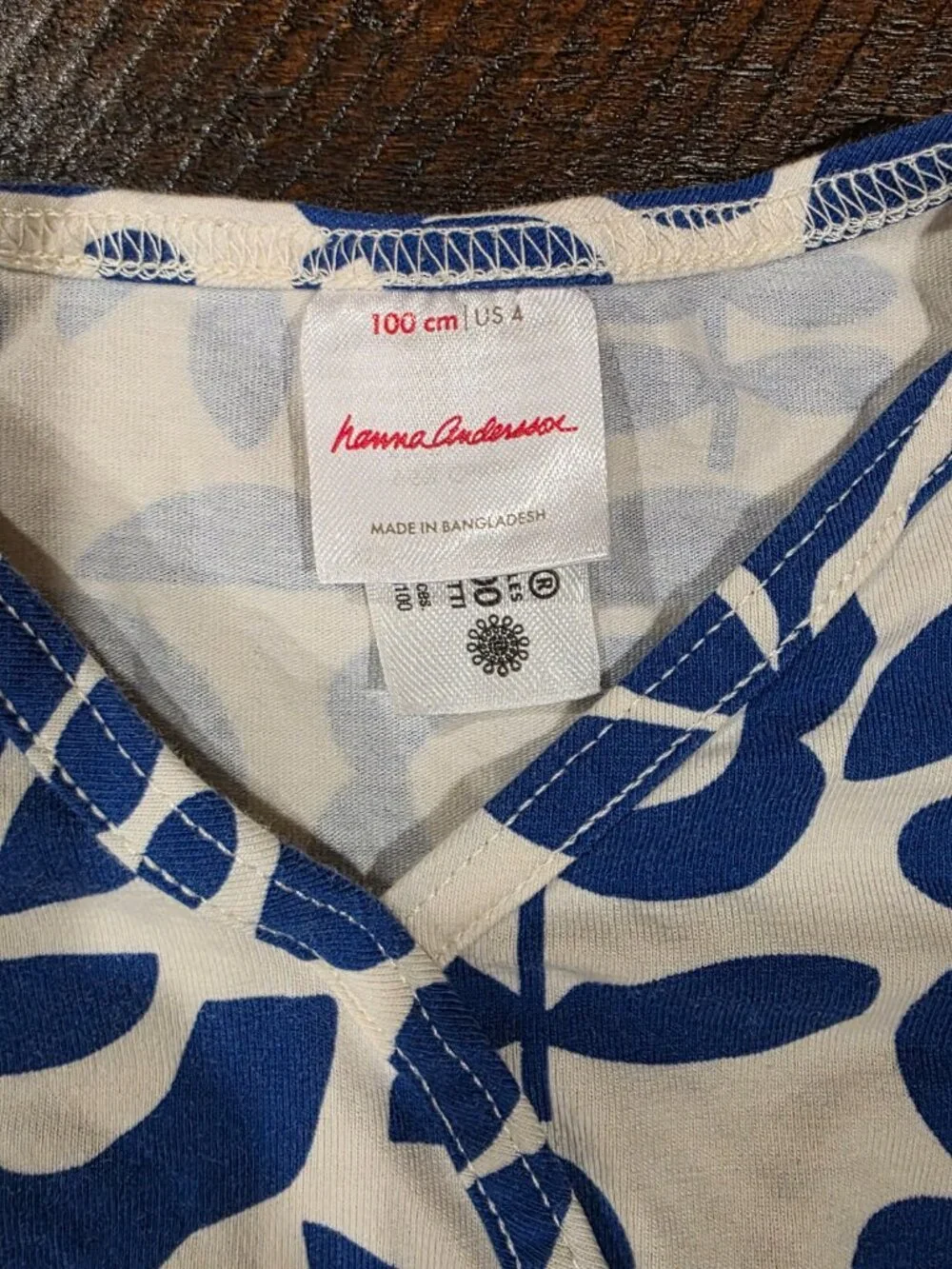 Hanna Andersson Blue and White Floral Dress Size 4